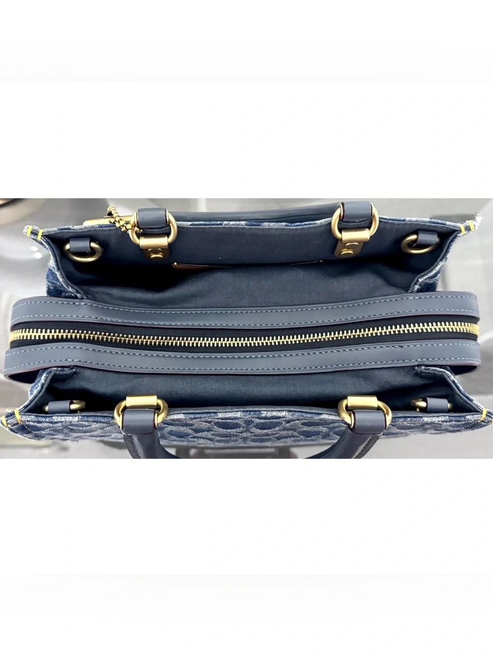 COACH‎ Rogue Bag 25 In Signature Denim, BRASS/ BLUE